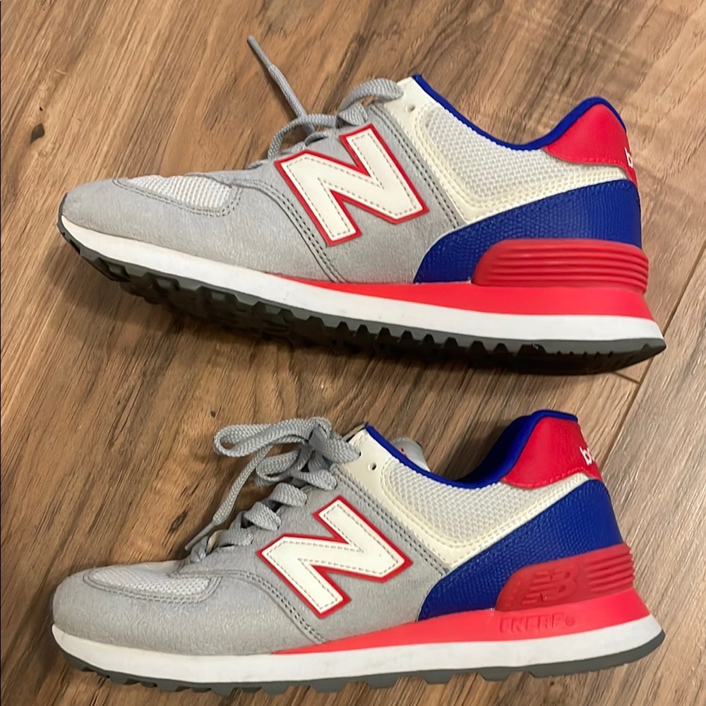 New Balance Gray and Red Sneakers